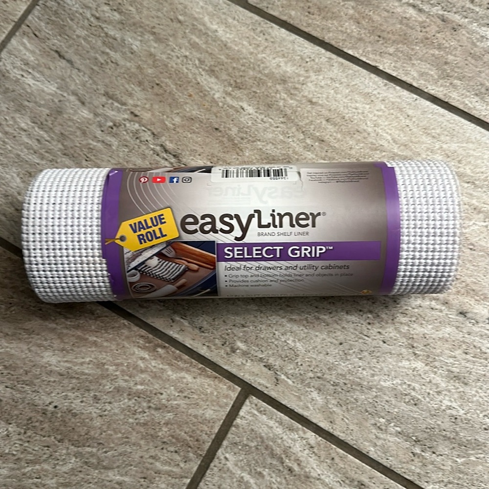 Duck Non-Adhesive Shelf Liner Select Grip EasyLiner, 12-inch x 20 Feet, White